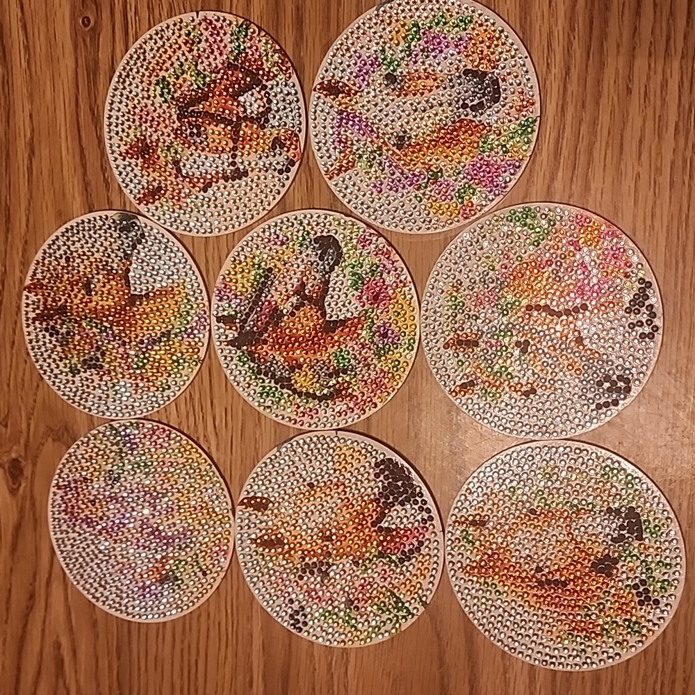 Horse Design Beaded Coasters Set